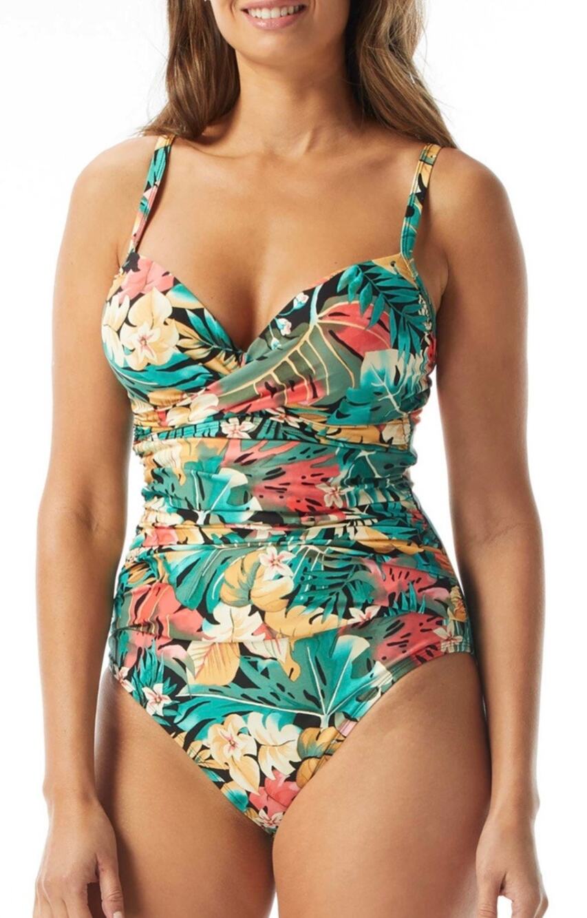 Coco Reef Passion Flower Enrapture Bra Sized UW One Piece 36D NWT